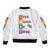 LGBT Live Good Be True Sleeve Zip Bomber Jacket White Vibe LT6 - Wonder Print Shop