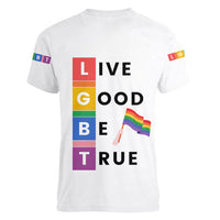 LGBT Live Good Be True Women V Neck T Shirt White Vibe LT6 - Wonder Print Shop