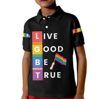 LGBT Live Good Be True Kid Polo Shirt Black Vibe LT6 - Wonder Print Shop