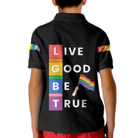 LGBT Live Good Be True Kid Polo Shirt Black Vibe LT6 - Wonder Print Shop