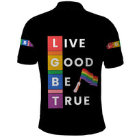 LGBT Live Good Be True Polo Shirt Black Vibe LT6 - Wonder Print Shop