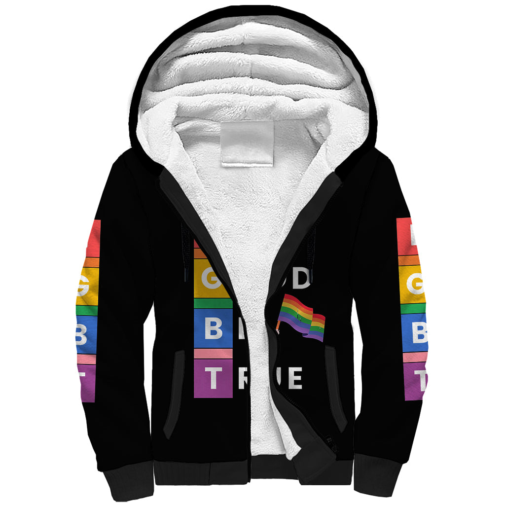 LGBT Live Good Be True Sherpa Hoodie Black Vibe LT6 - Wonder Print Shop