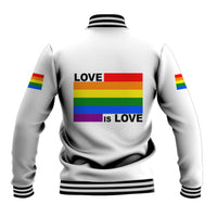 Pride Month Love Is Love Baseball Jacket White Vibe LT6 - Wonder Print Shop