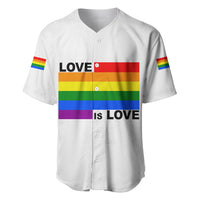 Pride Month Love Is Love Baseball Jersey White Vibe LT6 - Wonder Print Shop