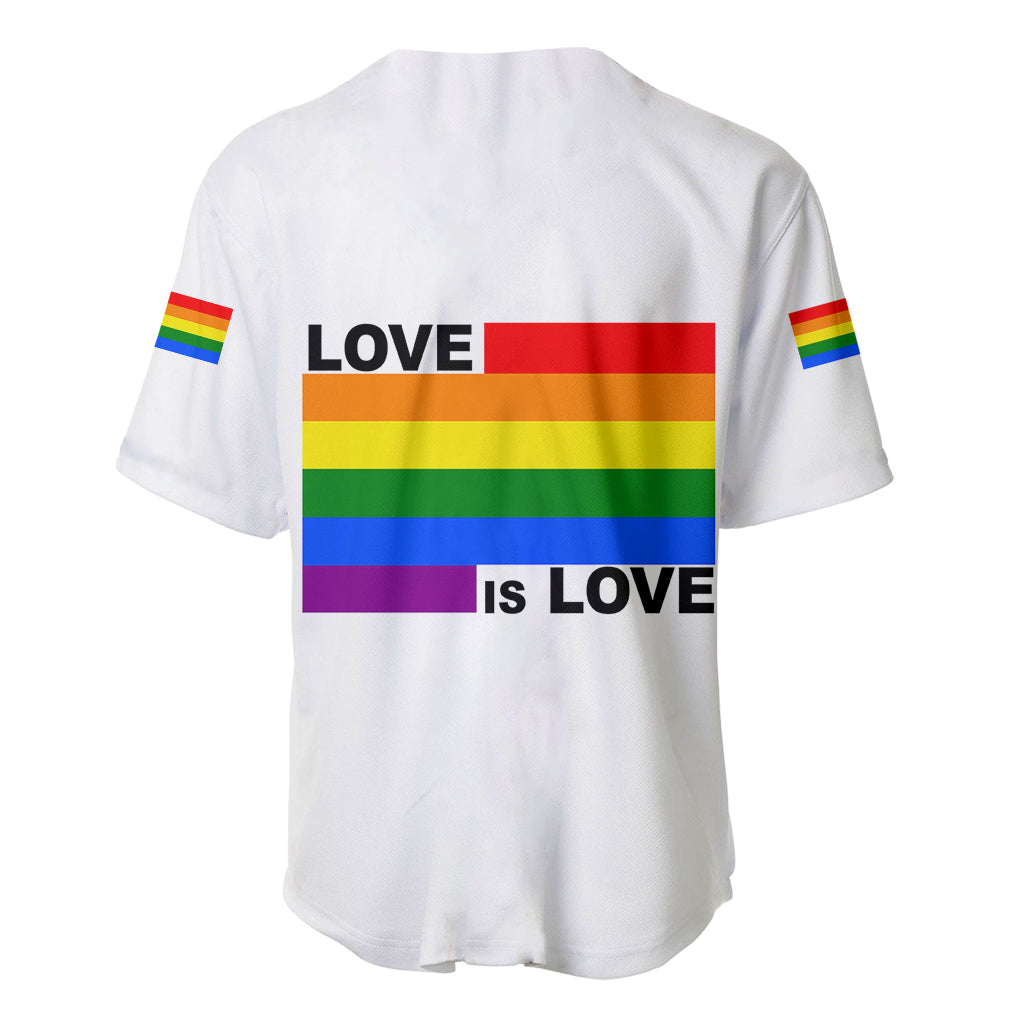 Pride Month Love Is Love Baseball Jersey White Vibe LT6 - Wonder Print Shop