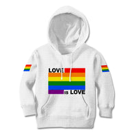 Pride Month Love Is Love Kid Hoodie White Vibe LT6 - Wonder Print Shop