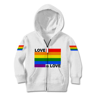 Pride Month Love Is Love Kid Hoodie White Vibe LT6 - Wonder Print Shop