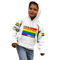Pride Month Love Is Love Kid Hoodie White Vibe LT6 - Wonder Print Shop