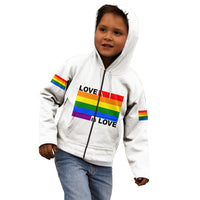 Pride Month Love Is Love Kid Hoodie White Vibe LT6 - Wonder Print Shop