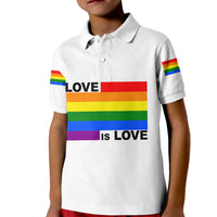 Pride Month Love Is Love Kid Polo Shirt White Vibe LT6 - Wonder Print Shop