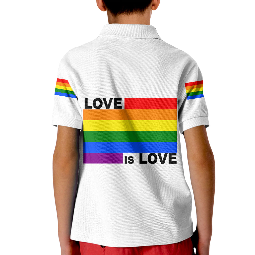 Pride Month Love Is Love Kid Polo Shirt White Vibe LT6 - Wonder Print Shop
