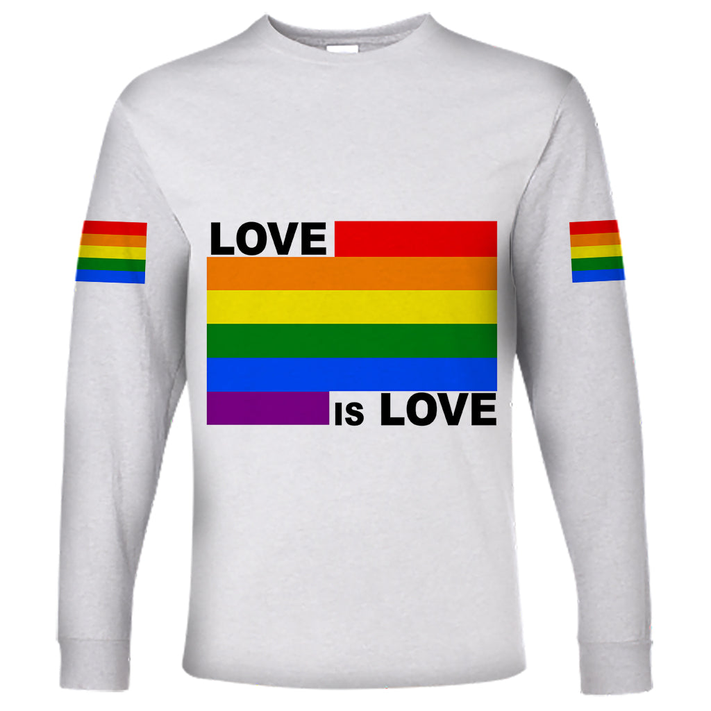 Pride Month Love Is Love Long Sleeve Shirt White Vibe LT6 - Wonder Print Shop