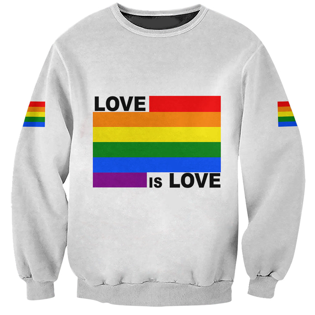 Pride Month Love Is Love Sweatshirt White Vibe LT6 - Wonder Print Shop