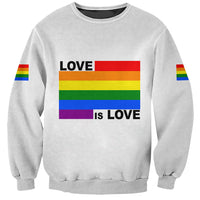 Pride Month Love Is Love Sweatshirt White Vibe LT6 - Wonder Print Shop