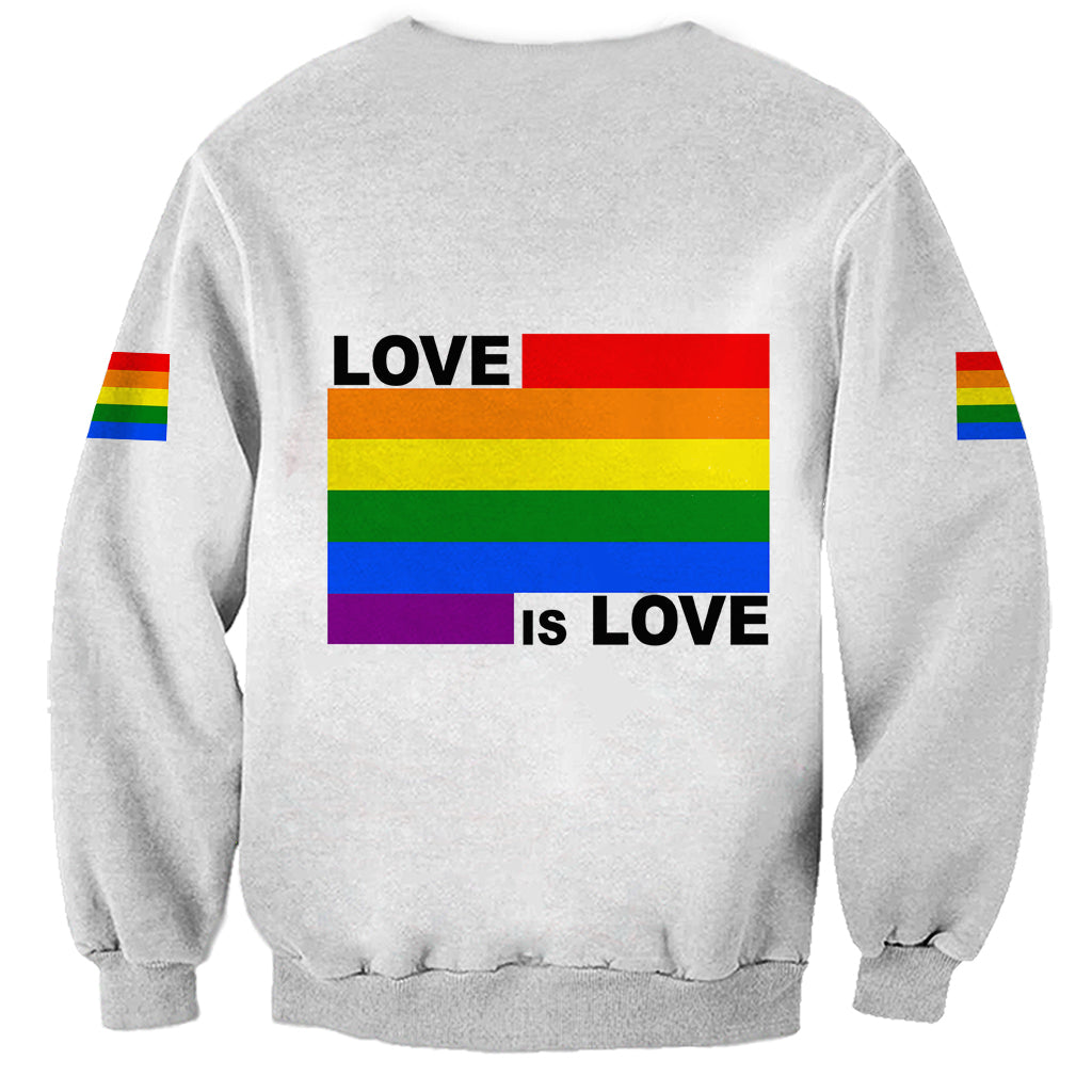 Pride Month Love Is Love Sweatshirt White Vibe LT6 - Wonder Print Shop