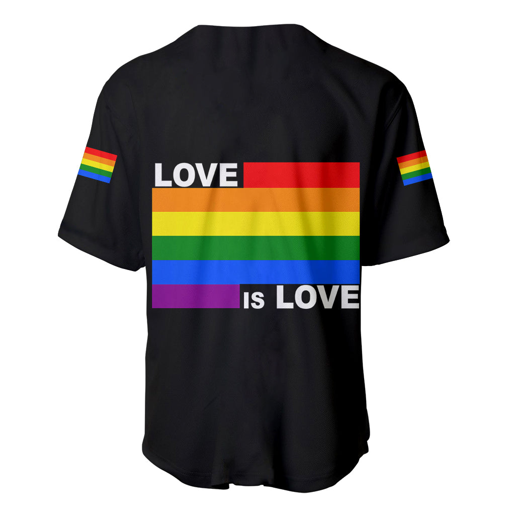 Pride Month Love Is Love Baseball Jersey Black Vibe LT6 - Wonder Print Shop