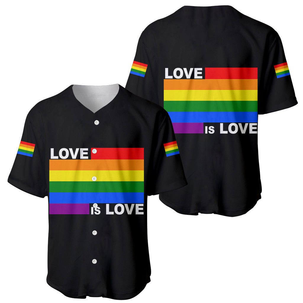 Pride Month Love Is Love Baseball Jersey Black Vibe LT6 - Wonder Print Shop