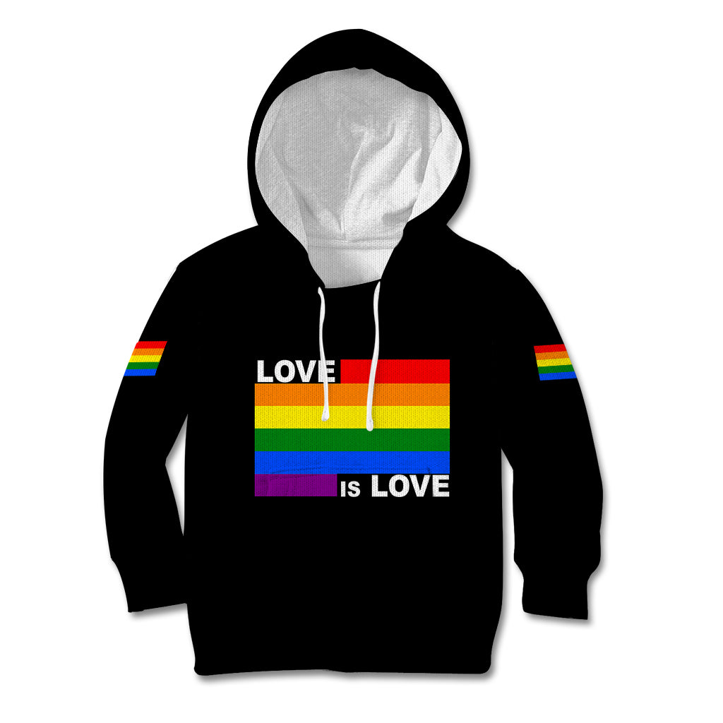 Pride Month Love Is Love Kid Hoodie Black Vibe LT6 - Wonder Print Shop