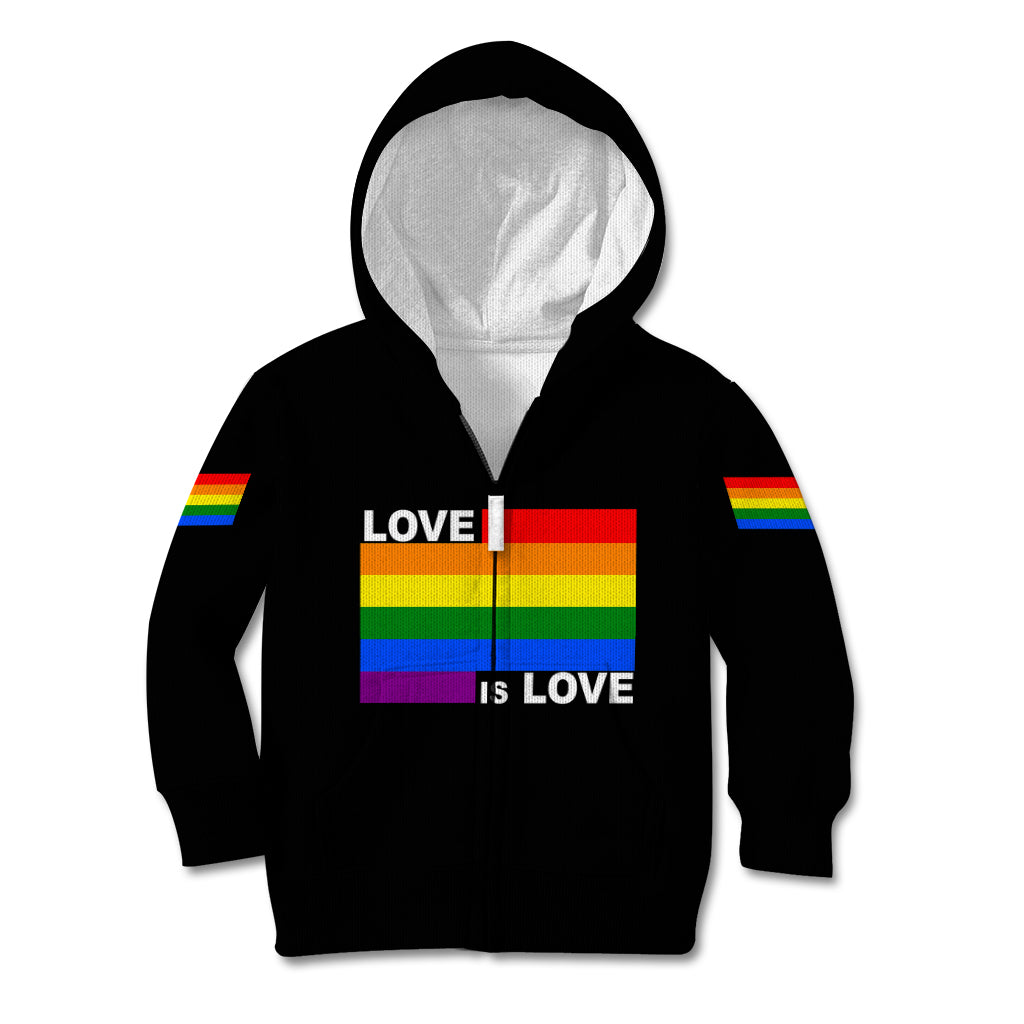 Pride Month Love Is Love Kid Hoodie Black Vibe LT6 - Wonder Print Shop