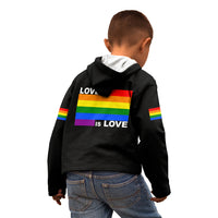 Pride Month Love Is Love Kid Hoodie Black Vibe LT6 - Wonder Print Shop