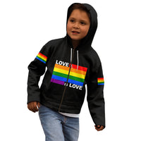Pride Month Love Is Love Kid Hoodie Black Vibe LT6 - Wonder Print Shop