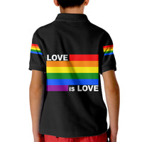 Pride Month Love Is Love Kid Polo Shirt Black Vibe LT6 - Wonder Print Shop