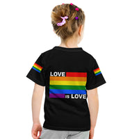 Pride Month Love Is Love Kid T Shirt Black Vibe LT6 - Wonder Print Shop