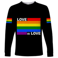 Pride Month Love Is Love Long Sleeve Shirt Black Vibe LT6 - Wonder Print Shop