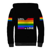 Pride Month Love Is Love Sherpa Hoodie Black Vibe LT6 - Wonder Print Shop