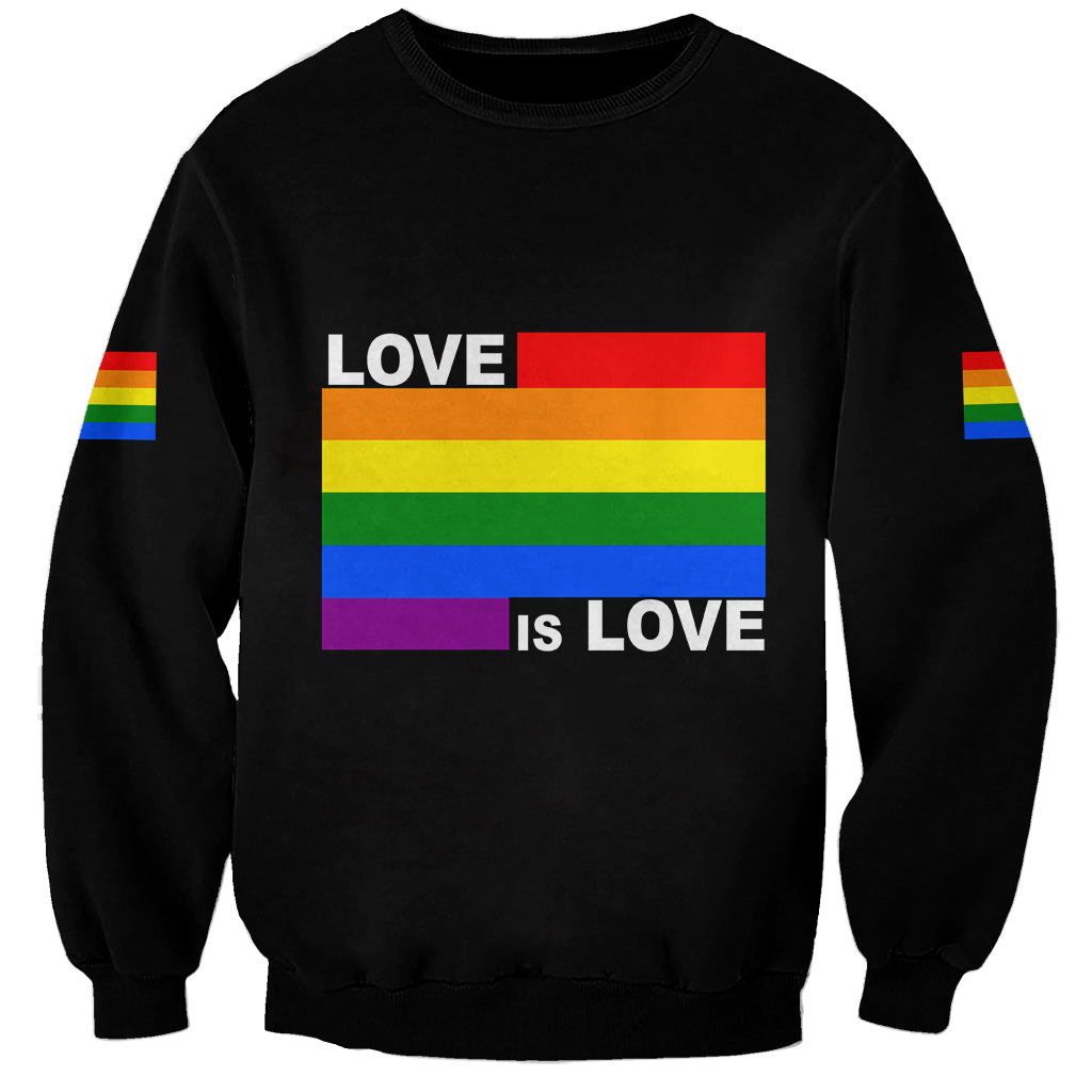 Pride Month Love Is Love Sweatshirt Black Vibe LT6 - Wonder Print Shop