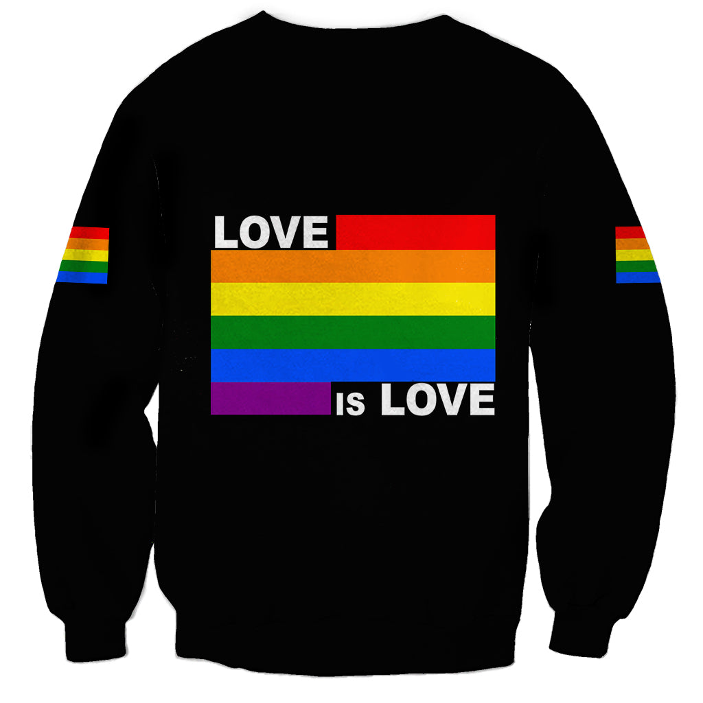 Pride Month Love Is Love Sweatshirt Black Vibe LT6 - Wonder Print Shop