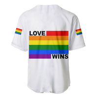 Pride Month Love Wins Baseball Jersey White Vibe LT6 - Wonder Print Shop