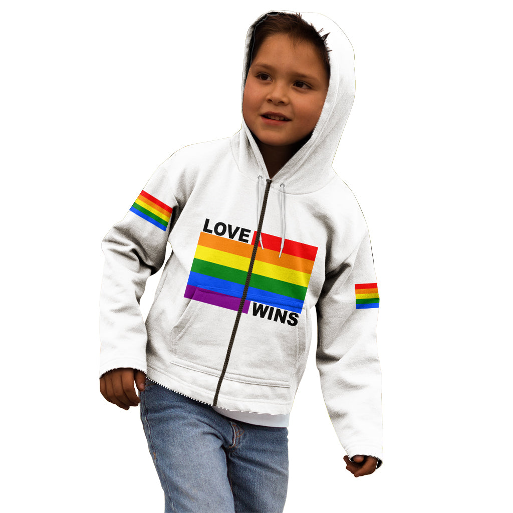 Pride Month Love Wins Kid Hoodie White Vibe LT6 - Wonder Print Shop