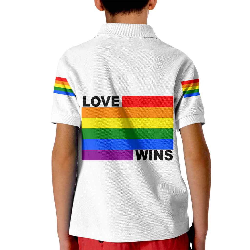 Pride Month Love Wins Kid Polo Shirt White Vibe LT6 - Wonder Print Shop