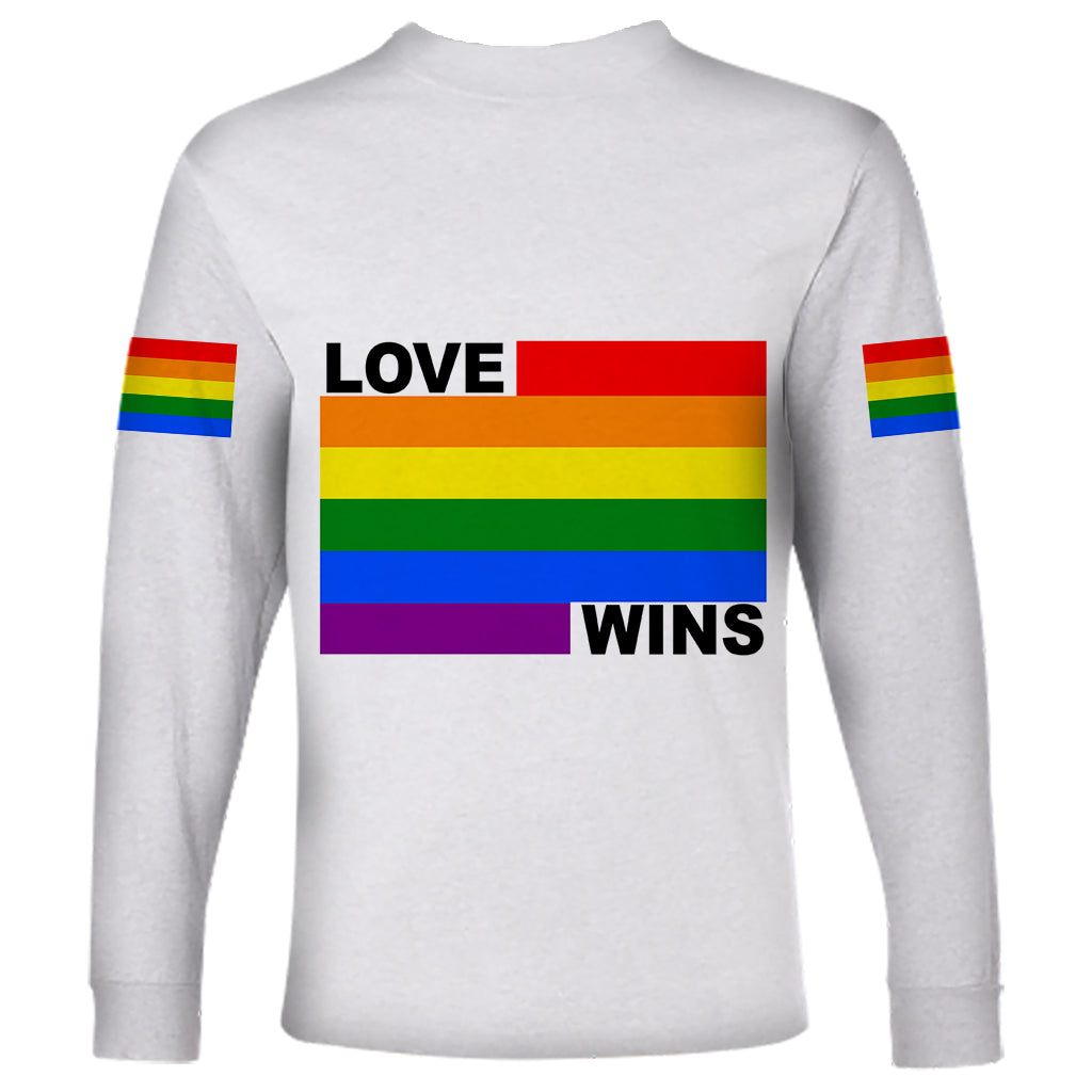Pride Month Love Wins Long Sleeve Shirt White Vibe LT6 - Wonder Print Shop