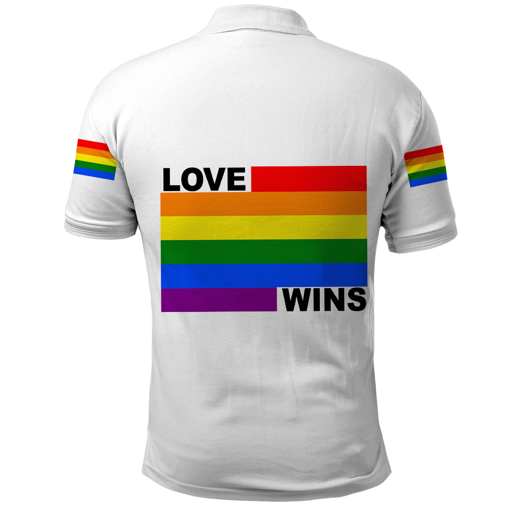 Pride Month Love Wins Polo Shirt White Vibe LT6 - Wonder Print Shop