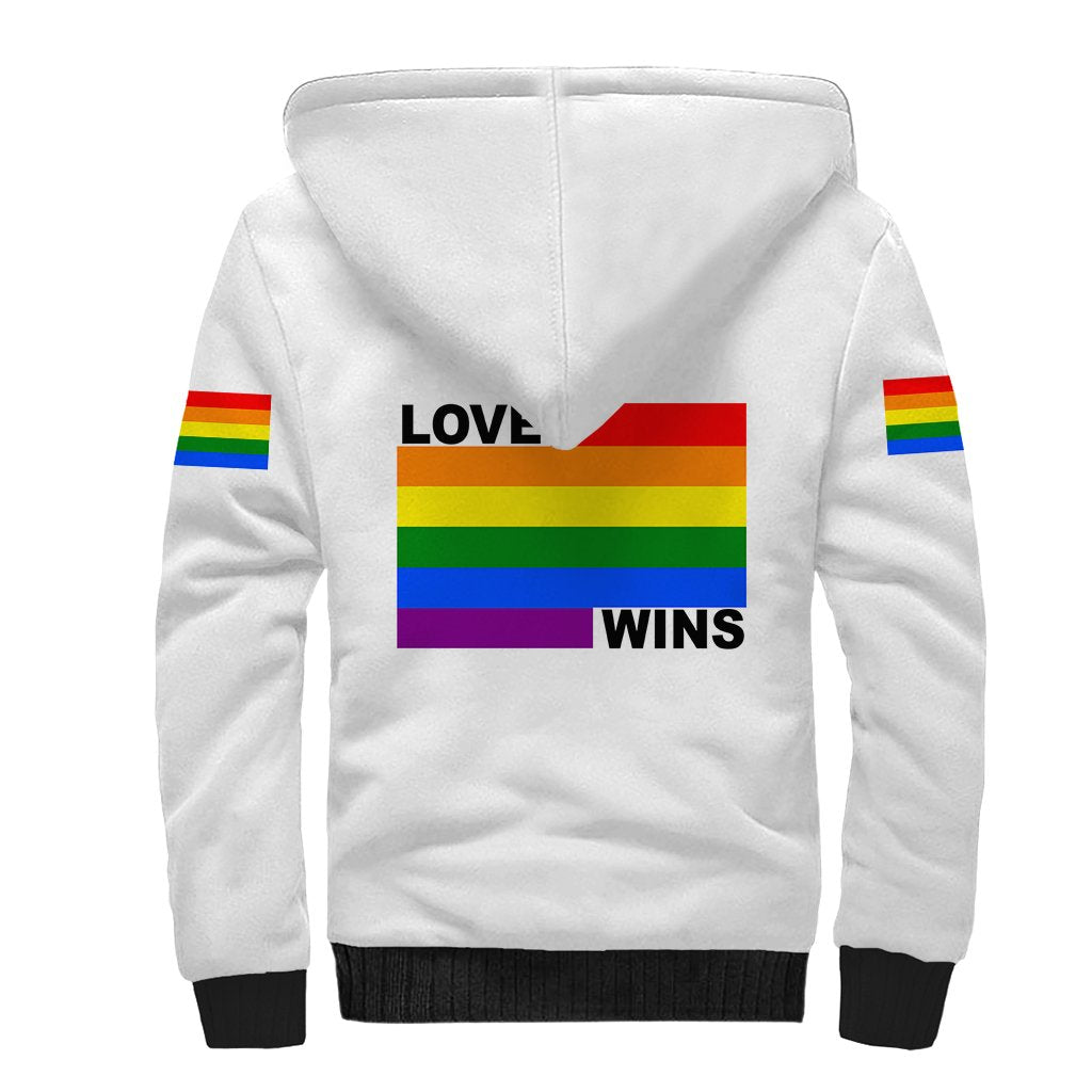 Pride Month Love Wins Sherpa Hoodie White Vibe LT6 - Wonder Print Shop