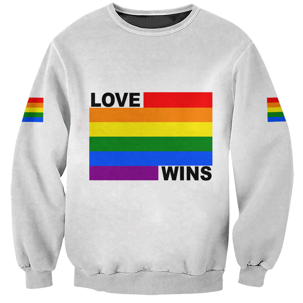 Pride Month Love Wins Sweatshirt White Vibe LT6 - Wonder Print Shop