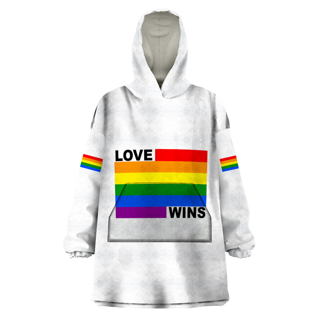 Pride Month Love Wins Wearable Blanket Hoodie White Vibe LT6 - Wonder Print Shop