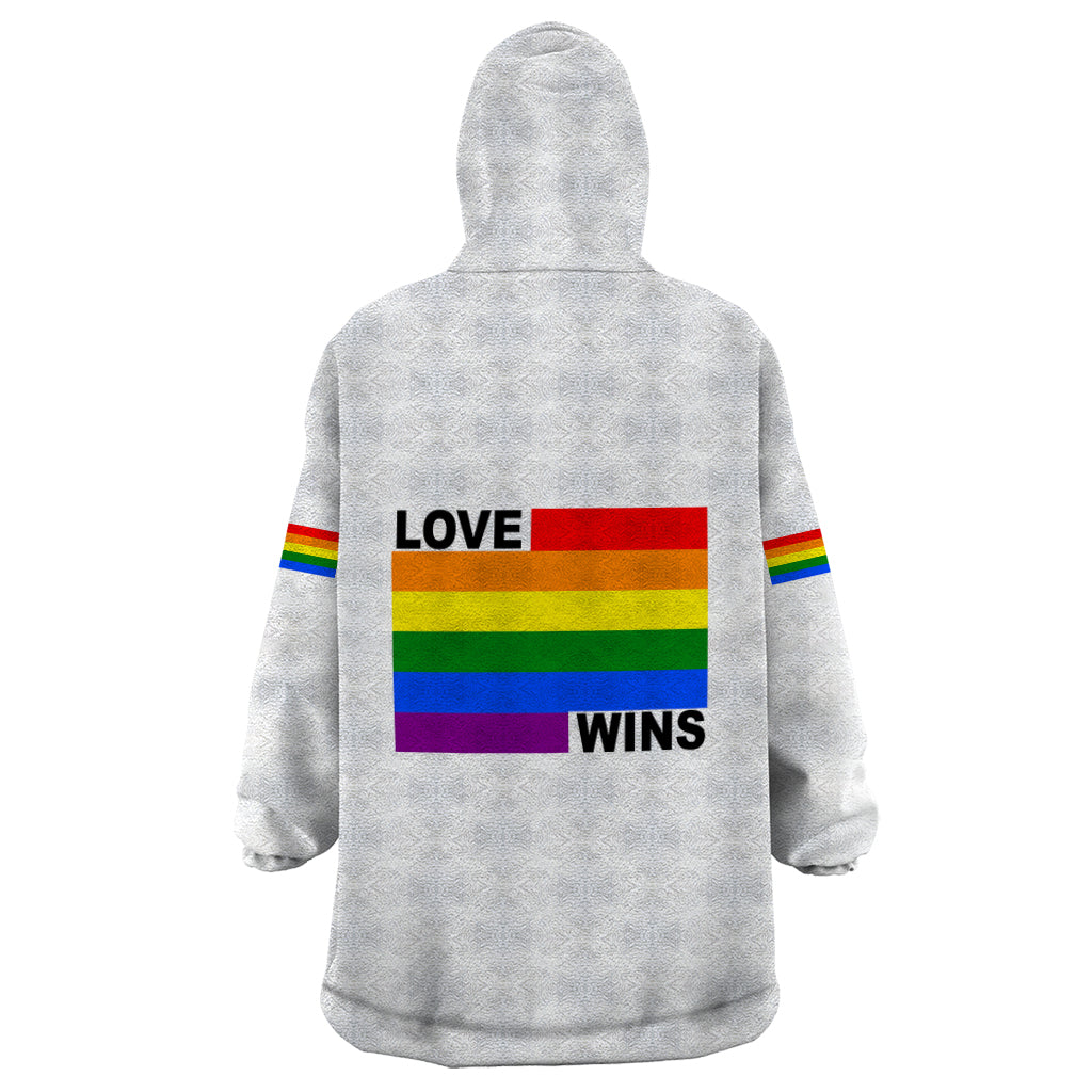 Pride Month Love Wins Wearable Blanket Hoodie White Vibe LT6 - Wonder Print Shop