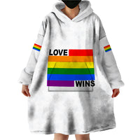 Pride Month Love Wins Wearable Blanket Hoodie White Vibe LT6 - Wonder Print Shop