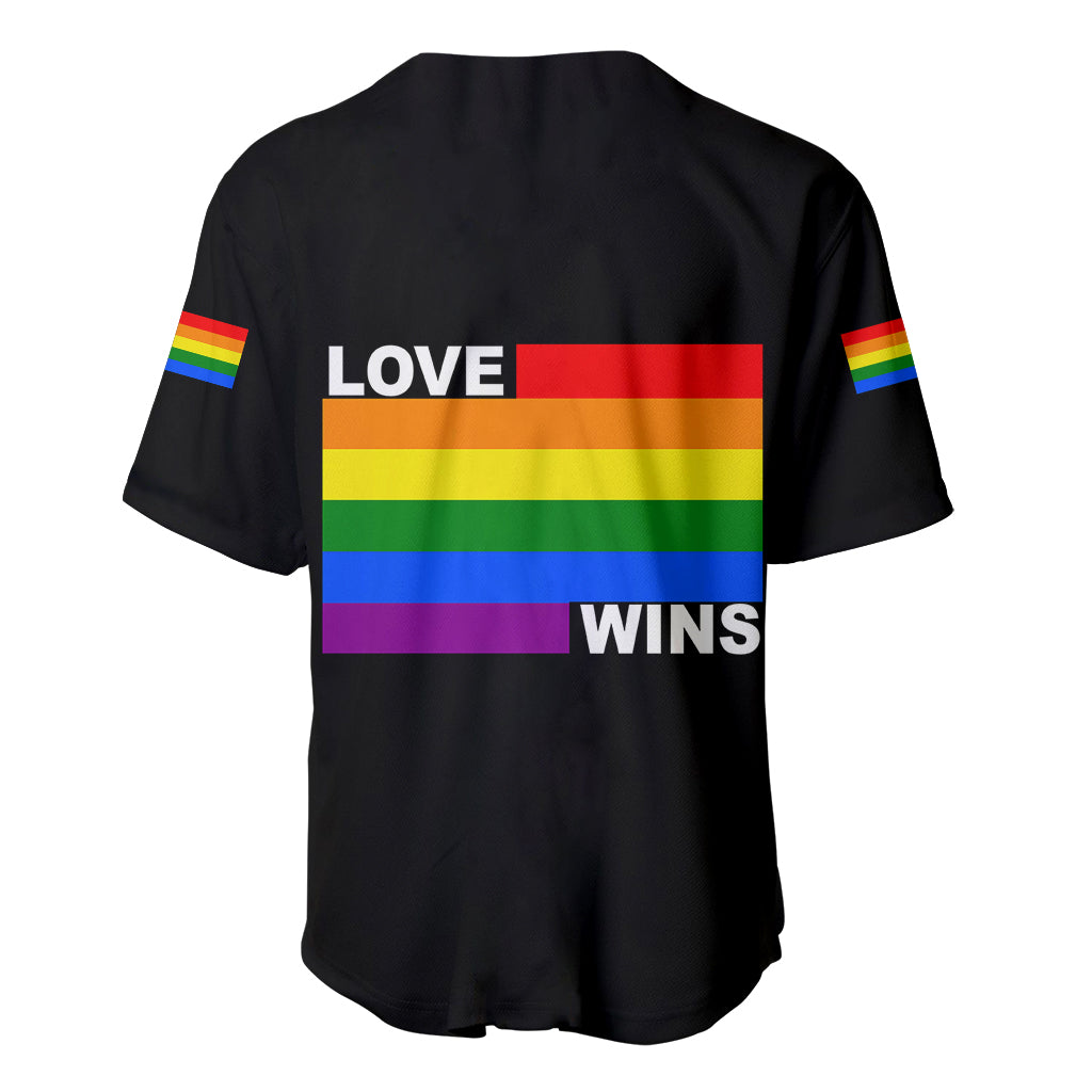 Pride Month Love Wins Baseball Jersey Black Vibe LT6 - Wonder Print Shop