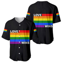 Pride Month Love Wins Baseball Jersey Black Vibe LT6 - Wonder Print Shop