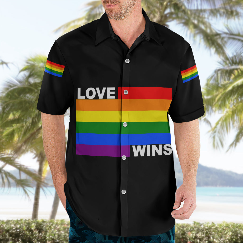 Pride Month Love Wins Hawaiian Shirt Black Vibe LT6 - Wonder Print Shop