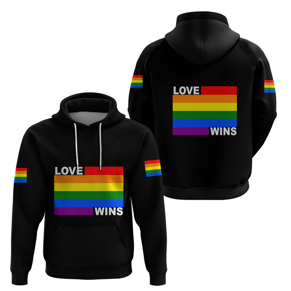 Pride Month Love Wins Hoodie Black Vibe LT6 - Wonder Print Shop