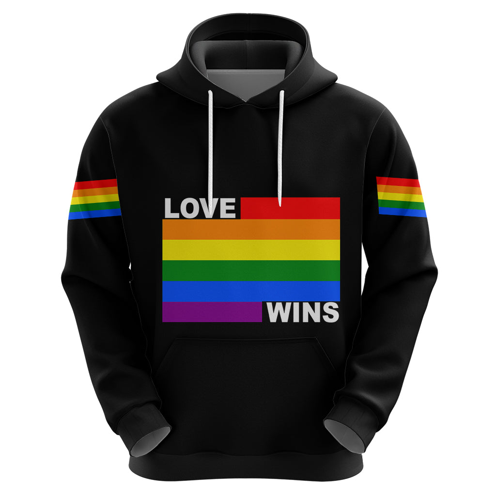 Pride Month Love Wins Hoodie Black Vibe LT6 - Wonder Print Shop