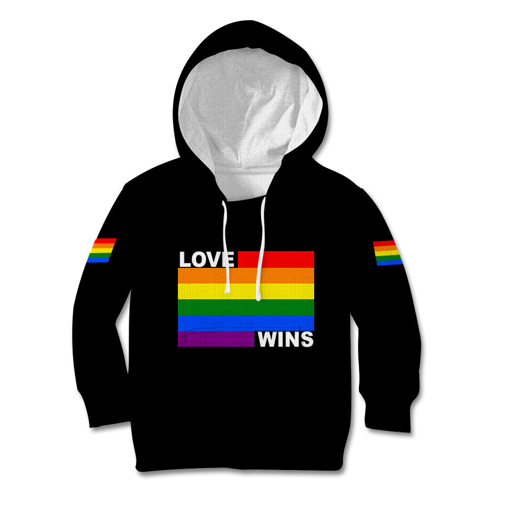 Pride Month Love Wins Kid Hoodie Black Vibe LT6 - Wonder Print Shop