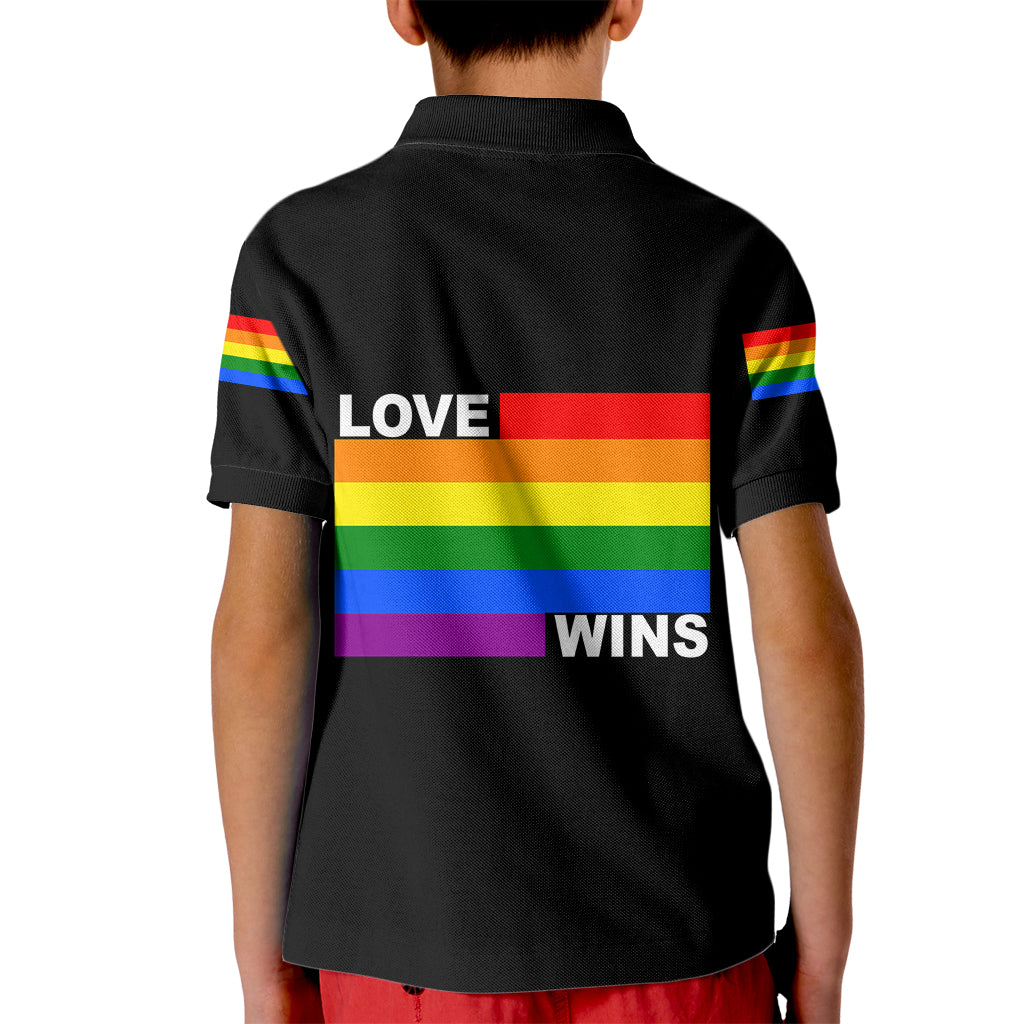 Pride Month Love Wins Kid Polo Shirt Black Vibe LT6 - Wonder Print Shop