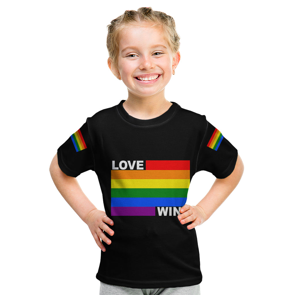 Pride Month Love Wins Kid T Shirt Black Vibe LT6 - Wonder Print Shop