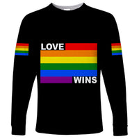 Pride Month Love Wins Long Sleeve Shirt Black Vibe LT6 - Wonder Print Shop